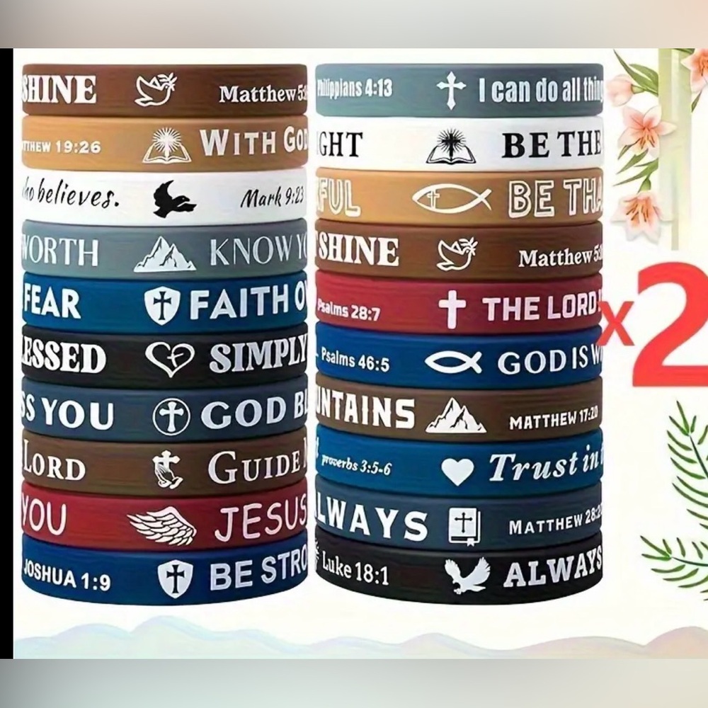 Assorted Scripture Bracelets - Multicolor 2 for $5 - Picture 3 of 7
